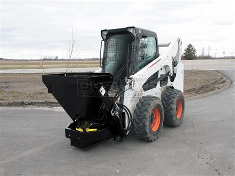 skid steer sand spreader|material spreaders for skid steer.